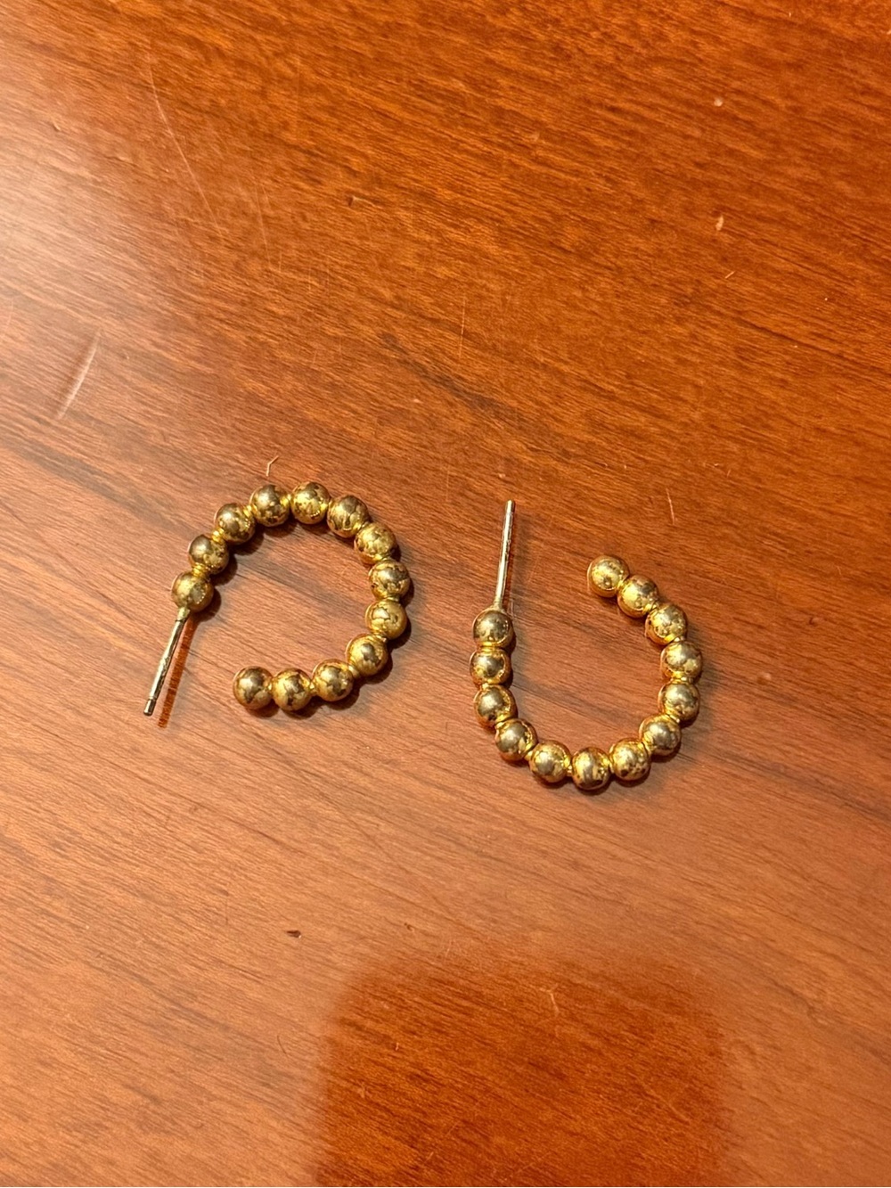 Madewell Gold Beaded Hoop Earrings